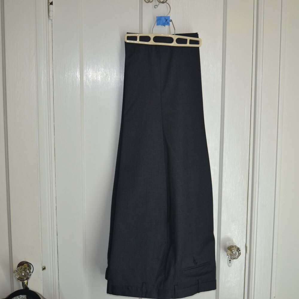 Paul Fredrick Men's Slacks - size 50 (Classic Fit) - Dark Gray Blue, 100% Wool
